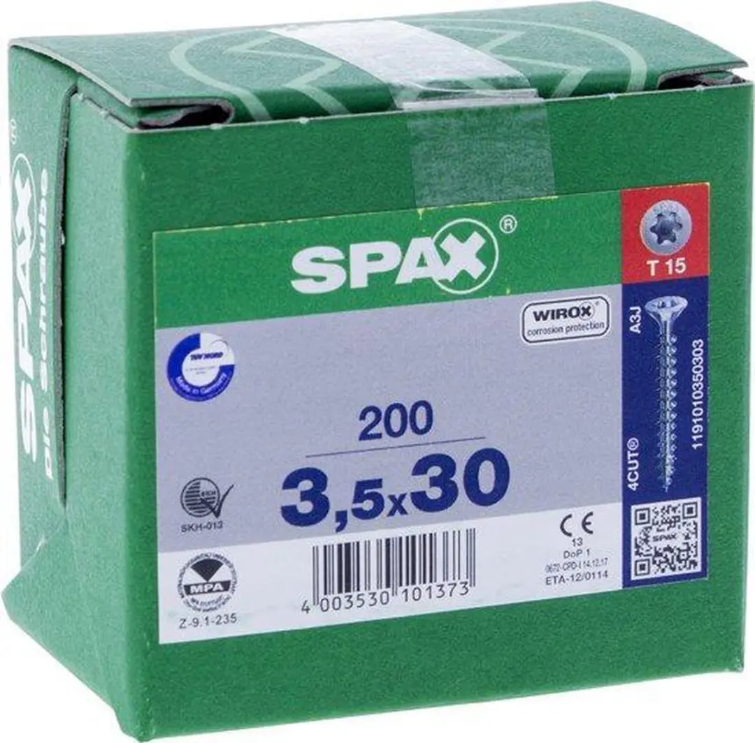 Spax Spaanplaatschroef Torx 4x40mm Verzinkt - 200 Stuks - afbeelding 6 van 6