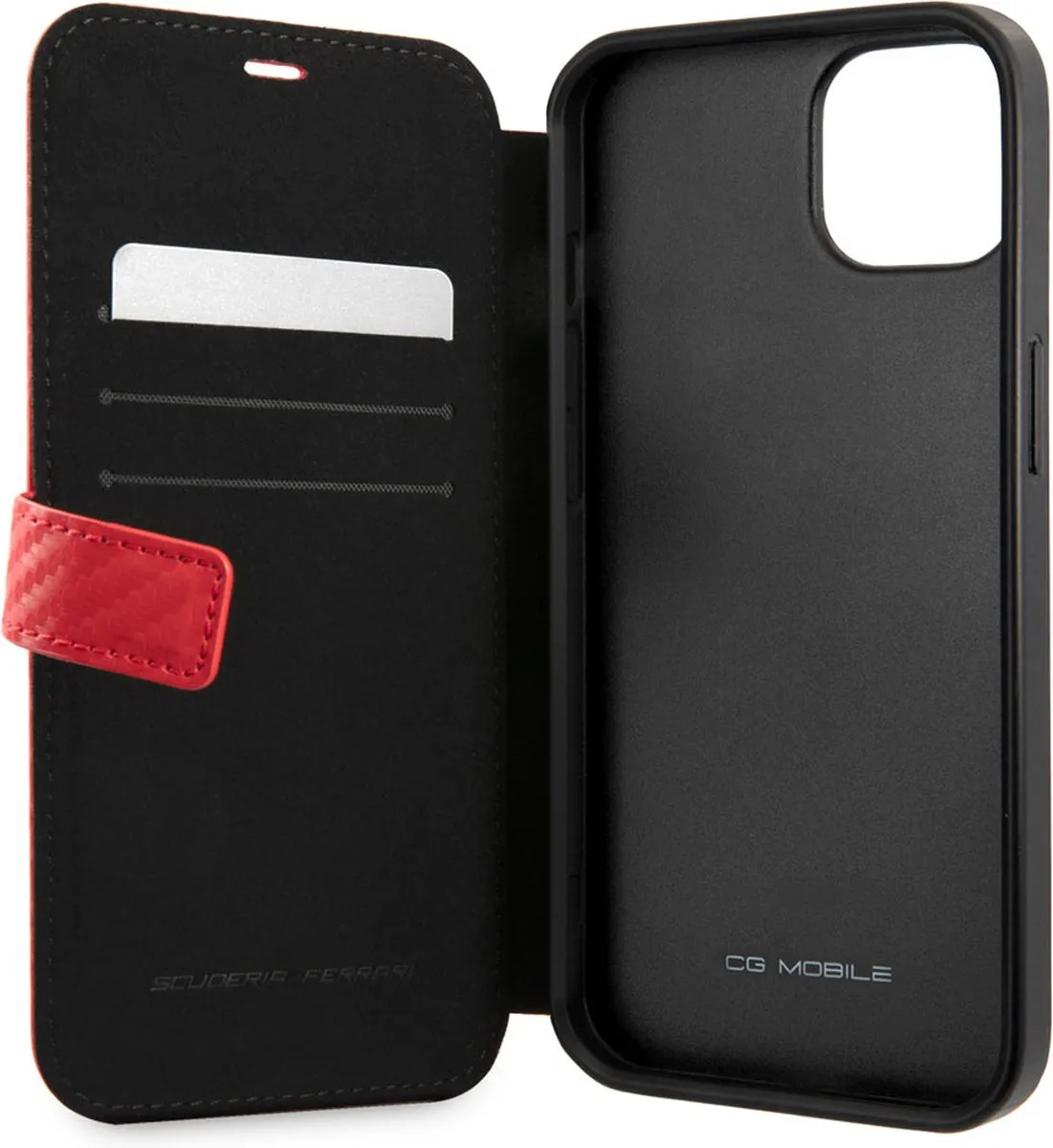 Ferrari iPhone 13 Mini Bookcase Hoesje - Rood - 3 Pasjes