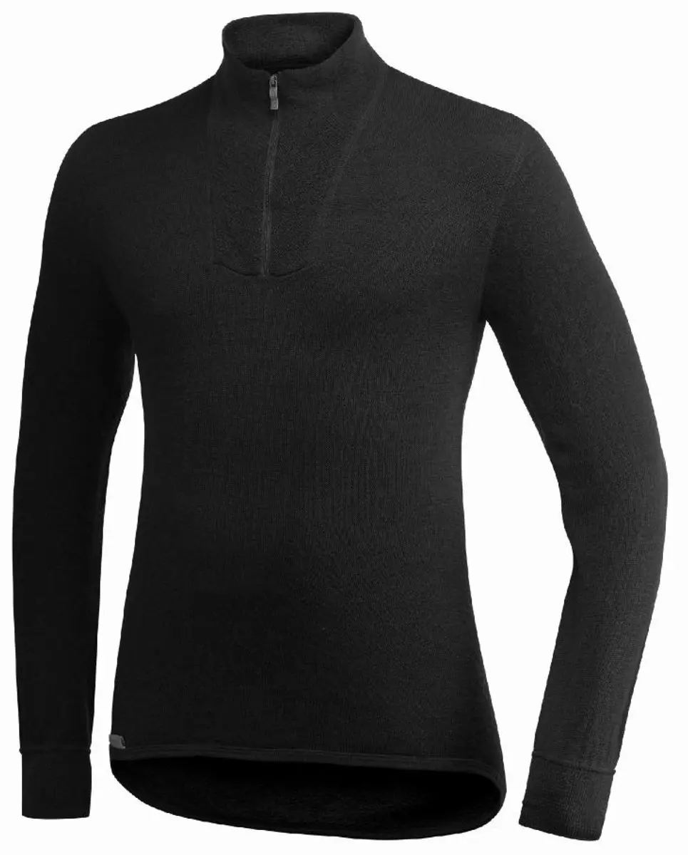 Woolpower Zip Turtleneck 200 Merino Ondergoed - XL - Zwart - afbeelding 3 van 4
