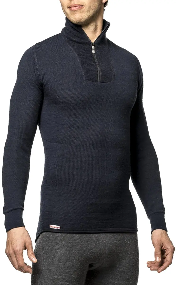 Woolpower Zip Turtleneck 200 merino ondergoed zwart Maat XL