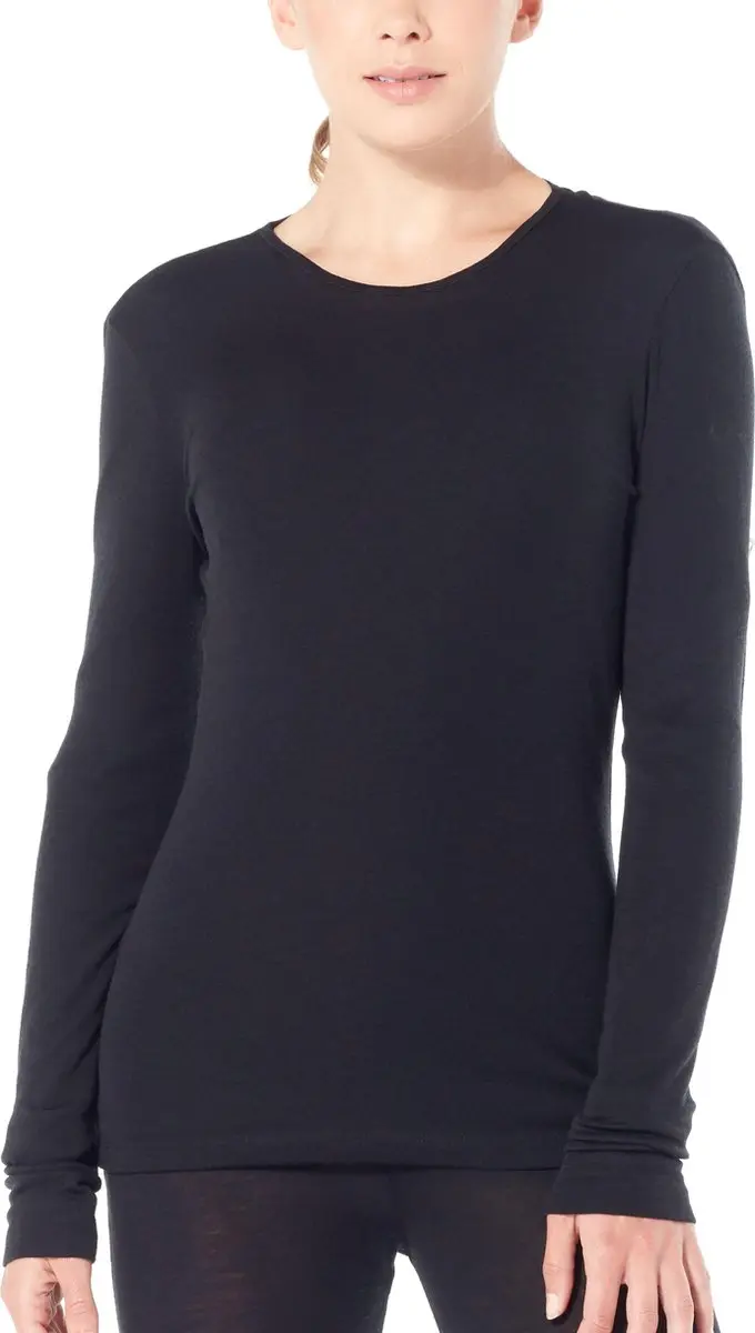 Icebreaker 175 Everyday LS Crewe Dames Thermoshirt L - Zwart