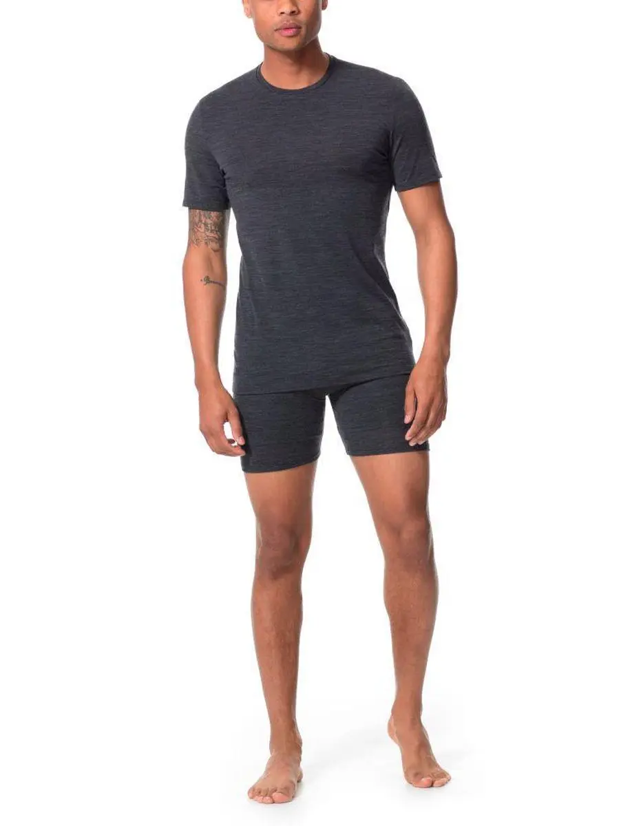 Icebreaker Anatomica Crew Top Heren - Zwart - XL