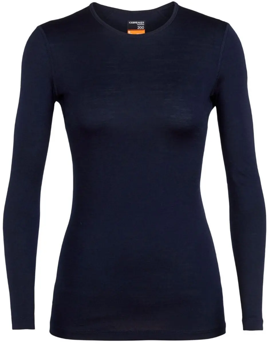 Icebreaker Women's Oasis Long Sleeve Crewe Midnight Navy