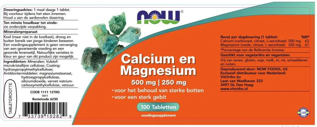 Now Foods Calcium & Magnesium 100 Tabletten