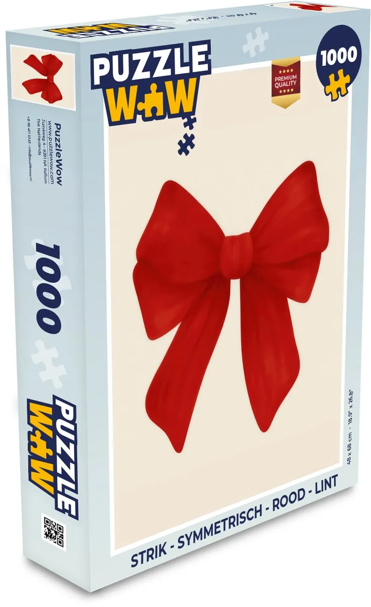 PuzzleWow Symmetrisch Strik Puzzel 1000 Stuks - Rood