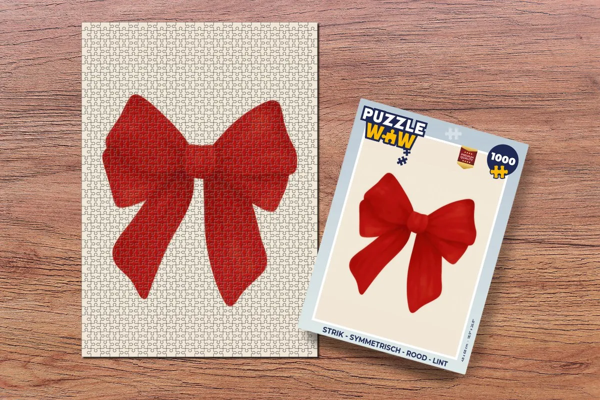 PuzzleWow Symmetrisch Strik Puzzel 1000 Stuks - Rood