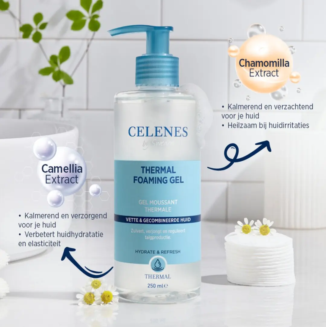 CELENES Thermal Reinigende Foam Gel 250ml - Vettige/Combinatie Huid