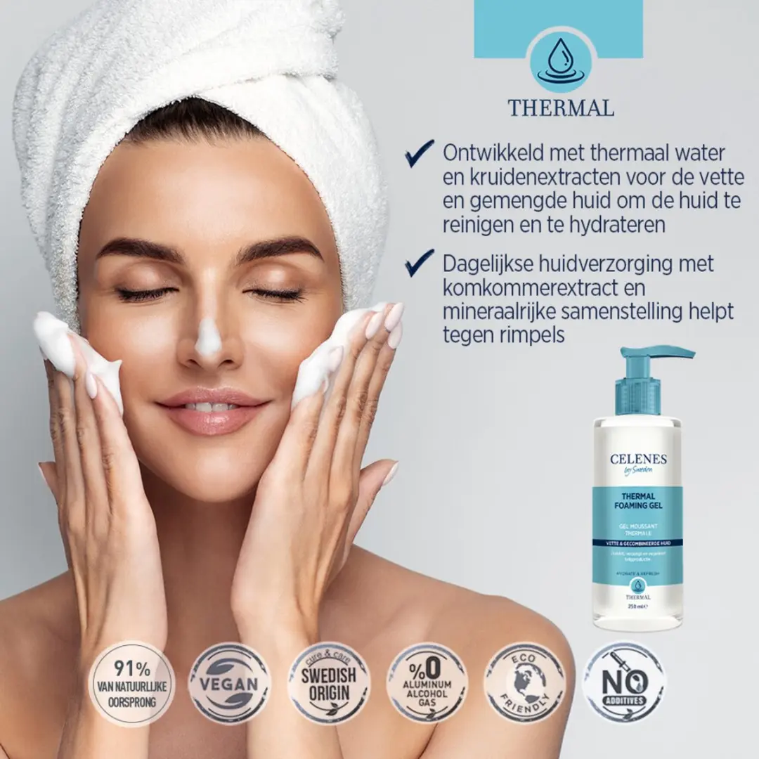 CELENES Thermal Reinigende Foam Gel 250ml - Vettige/Combinatie Huid