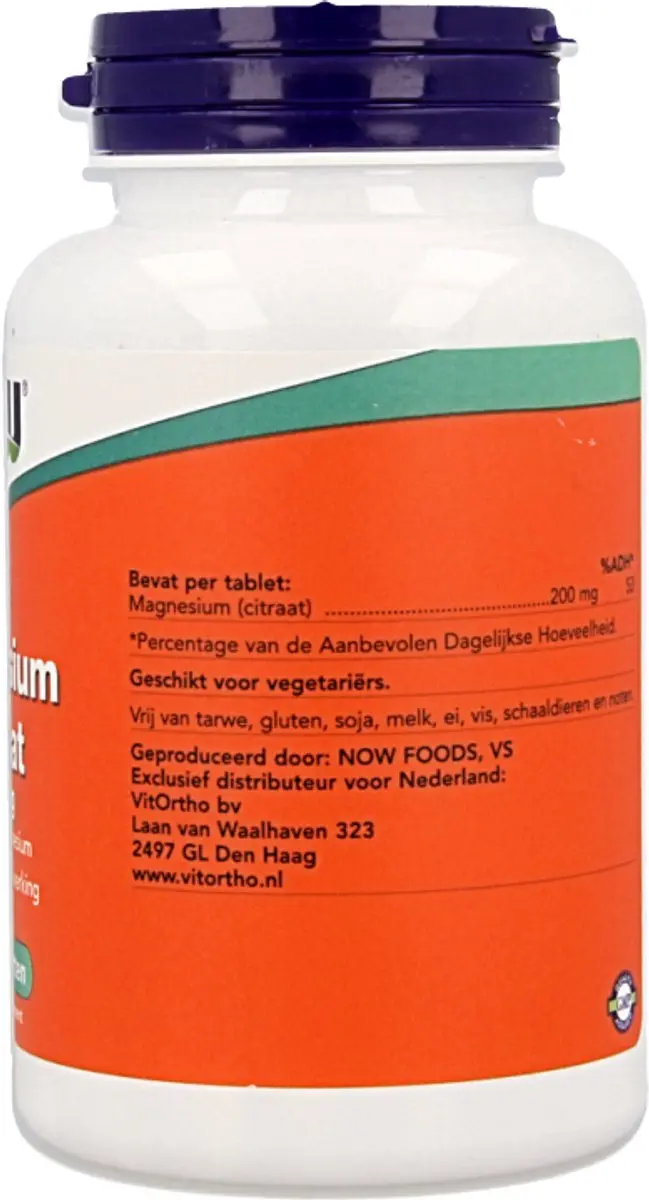 Now Foods Magnesiumcitraat 100 Tabletten
