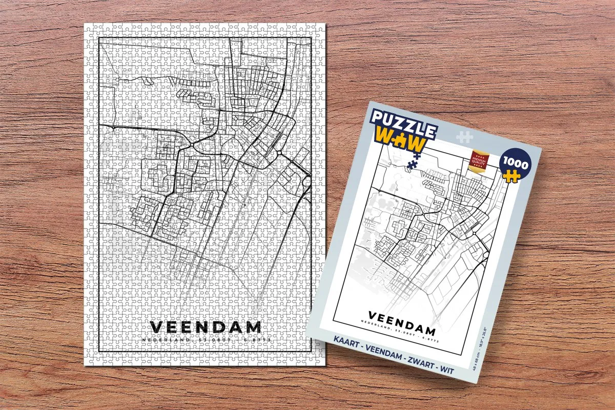 PuzzleWow Veendam Legpuzzel 1000 Stuks - Multicolor