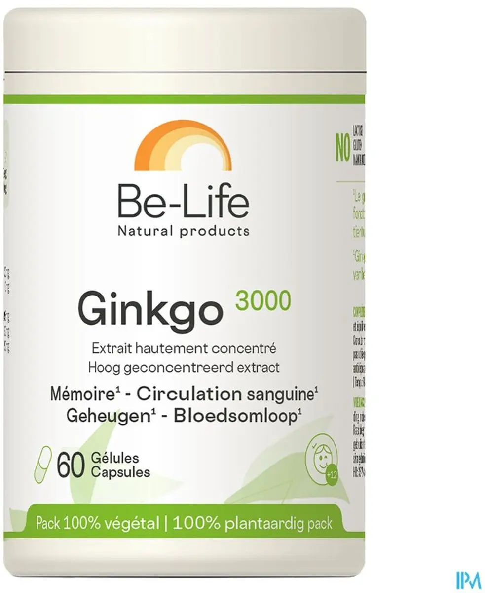 Be-Life Gink Go 3000 Bio Softgels - 60 Stuks - afbeelding 2 van 6