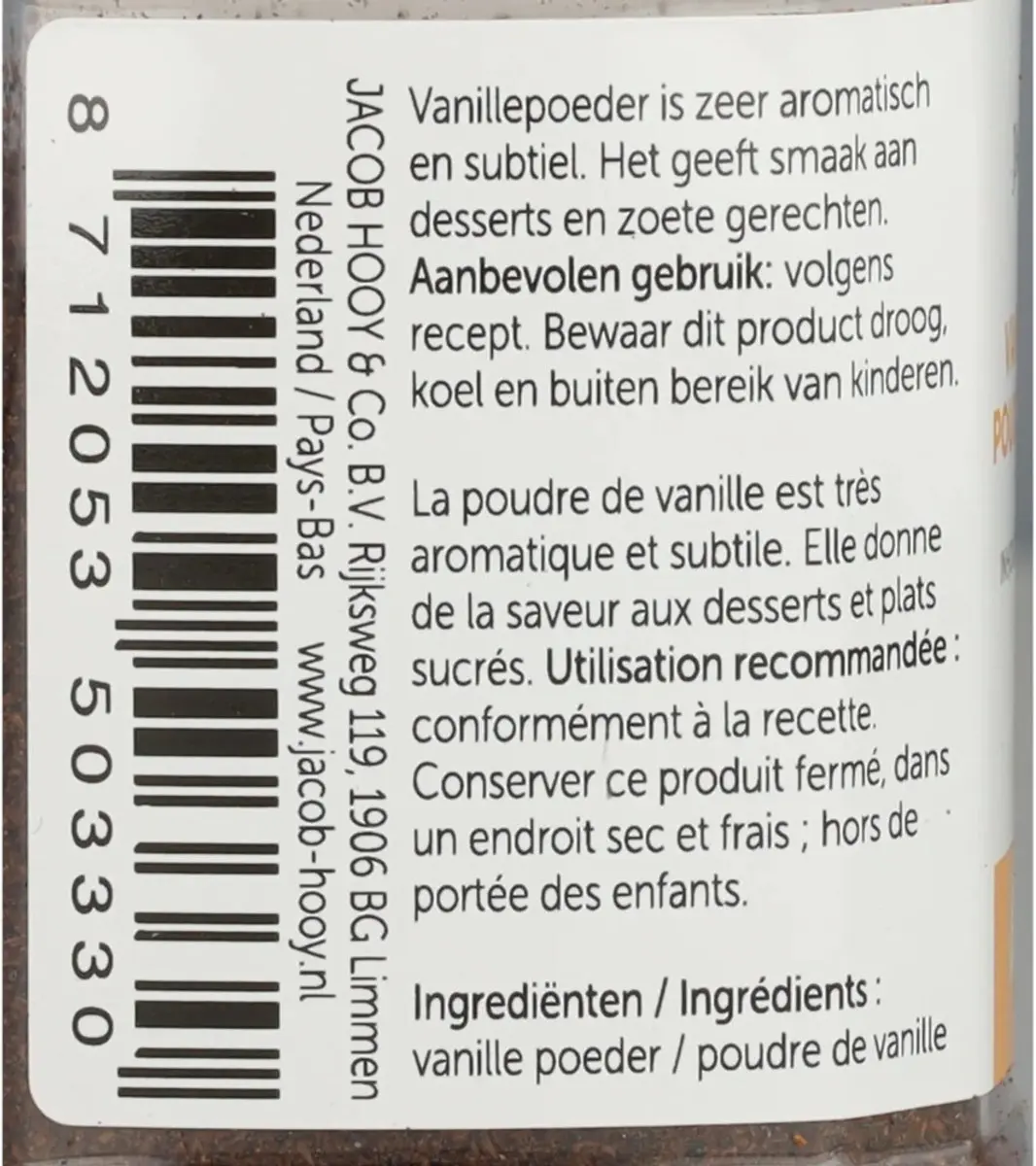 Jacob Hooy Vanillepoeder 30g - Strooibus - afbeelding 5 van 6