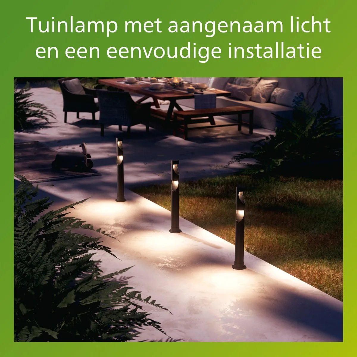Philips Desi GardenLink - Sokkellamp - 24V - Warm wit licht; 2700K - Zwart - Tuinpadverlichting