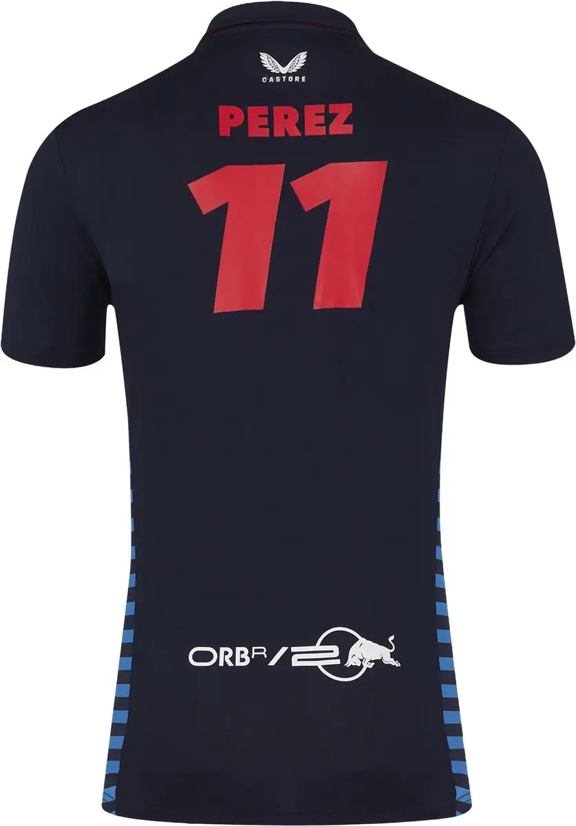 Castore Oracle Red Bull Racing Sergio Perez Polo 2024 - Blauw L - afbeelding 2 van 4