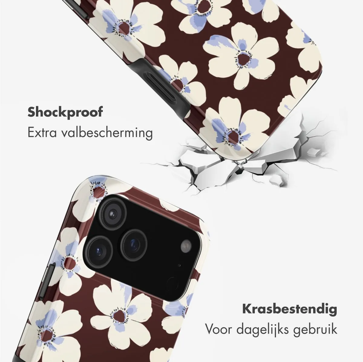 Selencia Hoesje iPhone 17 Pro Max - Choco Flower Pop - MagSafe