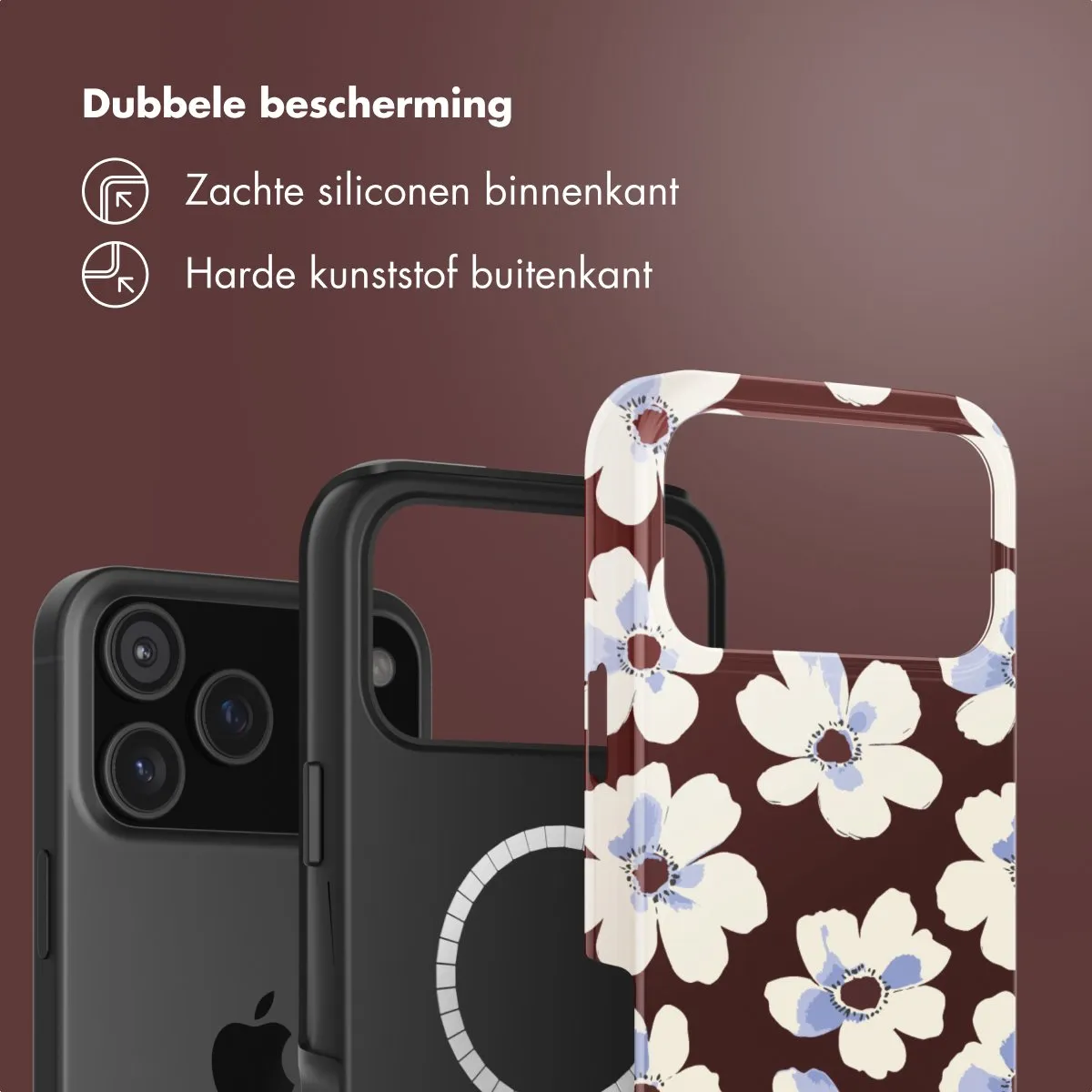 Selencia Hoesje iPhone 17 Pro Max - Choco Flower Pop - MagSafe