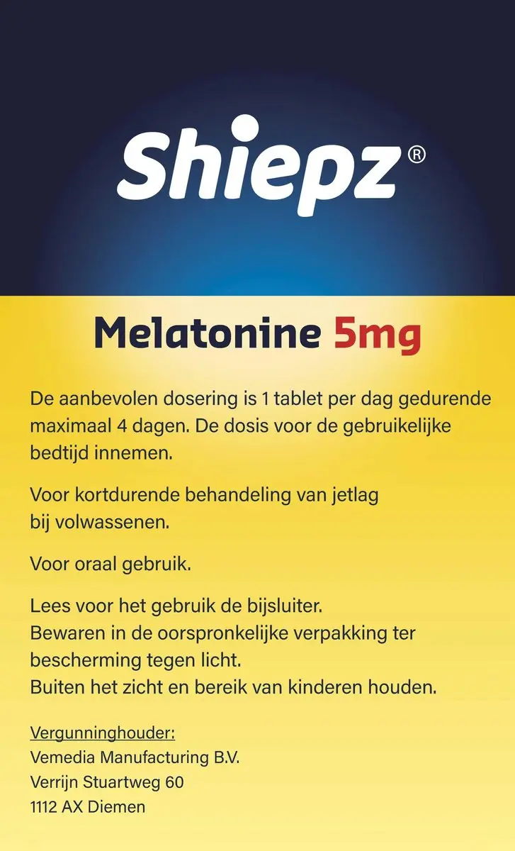 Shiepz Melatonine 5mg - 30 Tabletten