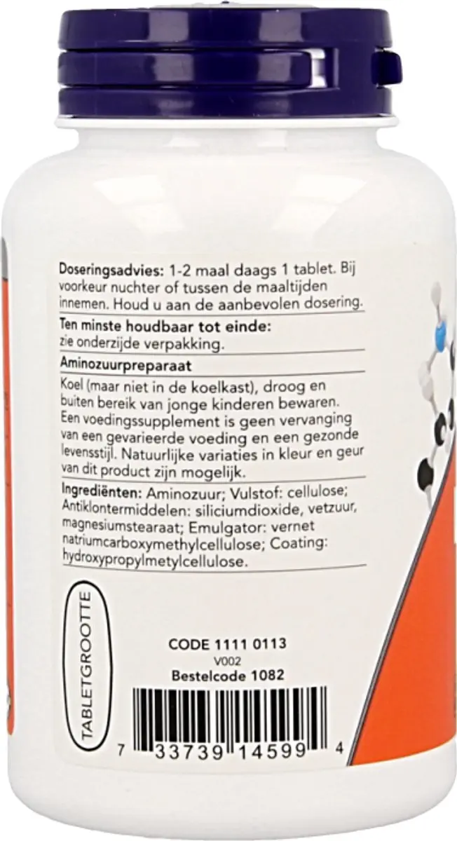 Now Foods L-Lysine 1000mg - 100 Tabletten - afbeelding 4 van 5