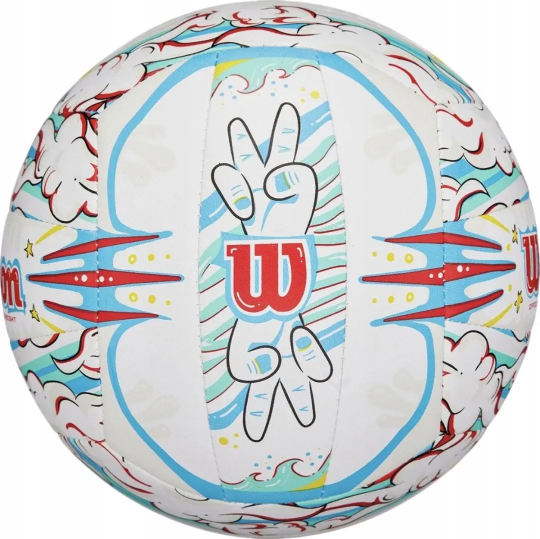 Wilson Graffiti Peace Beachvolleybal Maat 5 - Blauw/Geel/Rood/Wit - afbeelding 4 van 4