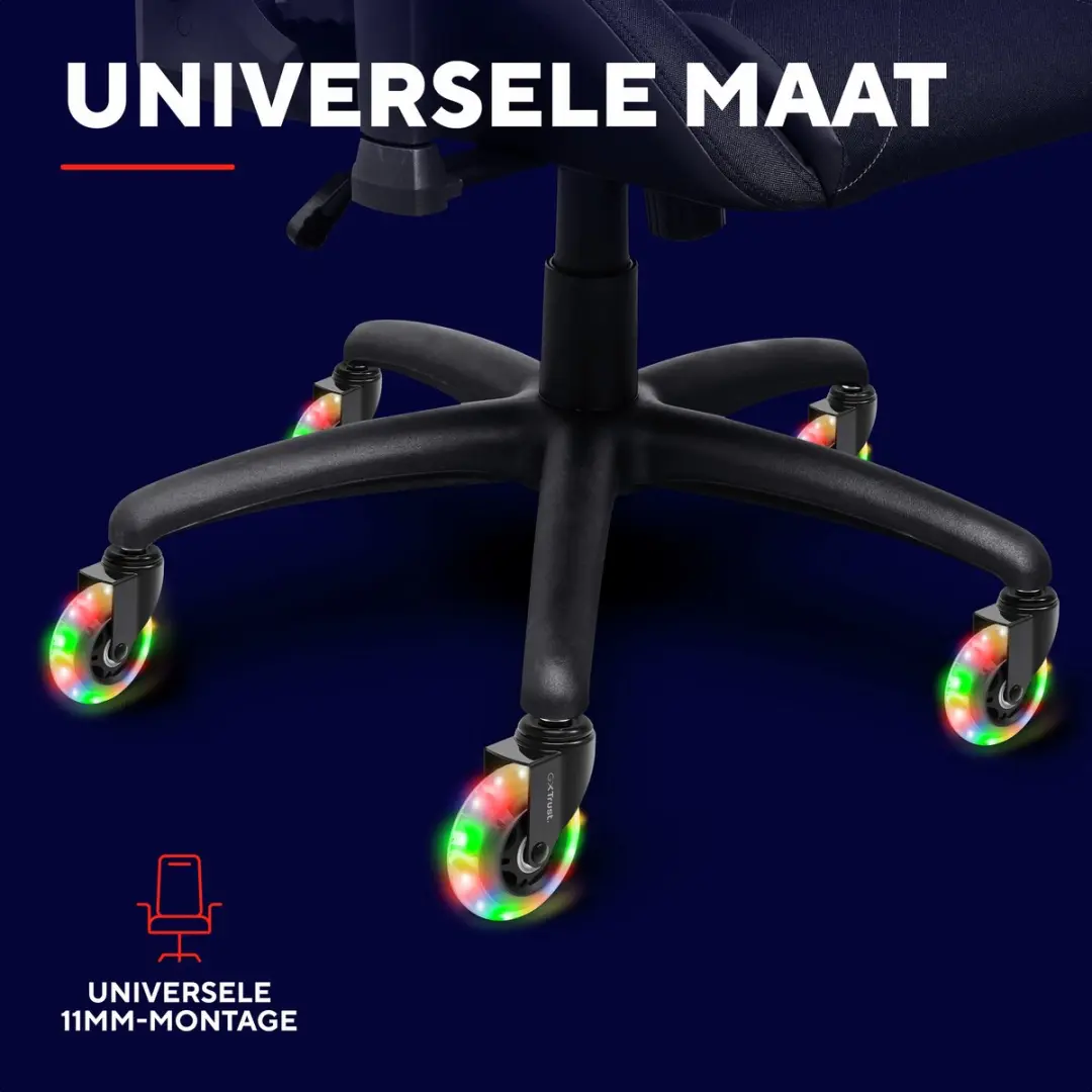 Trust GXT 701 Gel Stoelwielen - 75mm - 5 Stuks - Meerkleurig - afbeelding 6 van 6