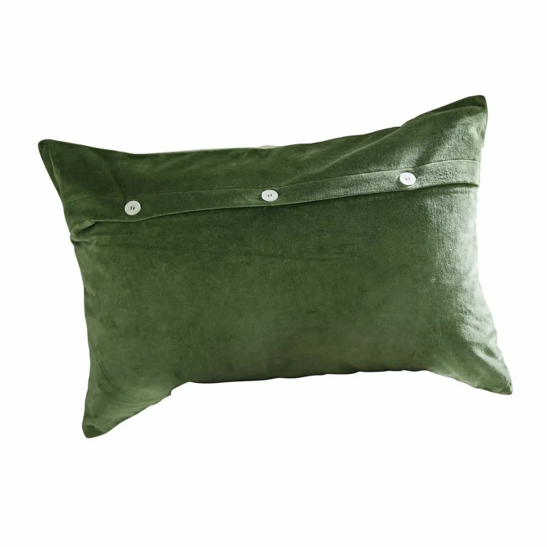 Loberon Kussenhoes Malivor - Crème/Groen