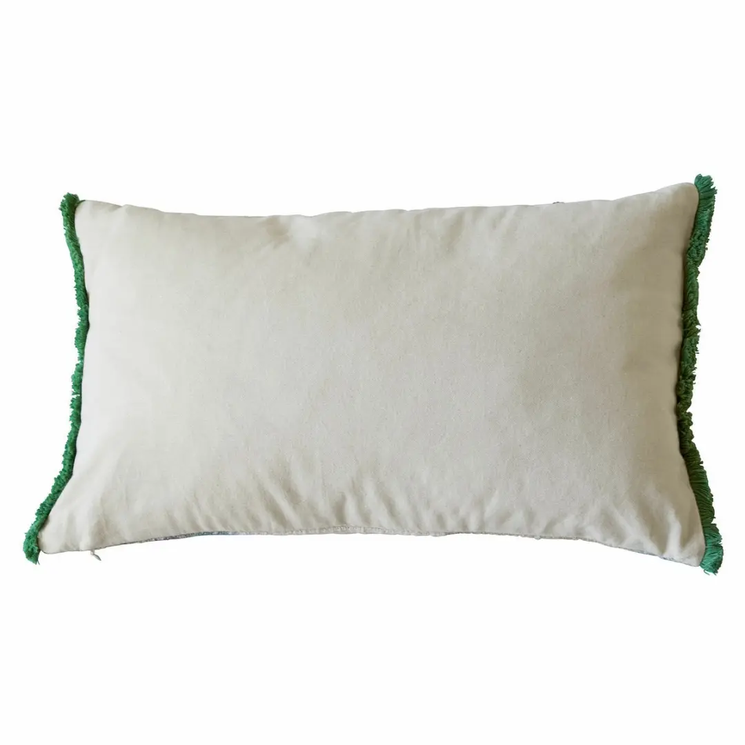 Loberon Kussenhoes Kilvora - Crème/Groen