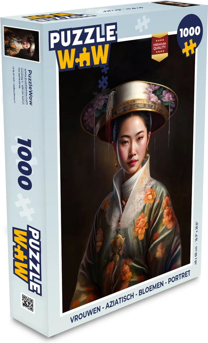 PuzzleWow Bloemen Portret Legpuzzel 1000 Stuks - Multicolor