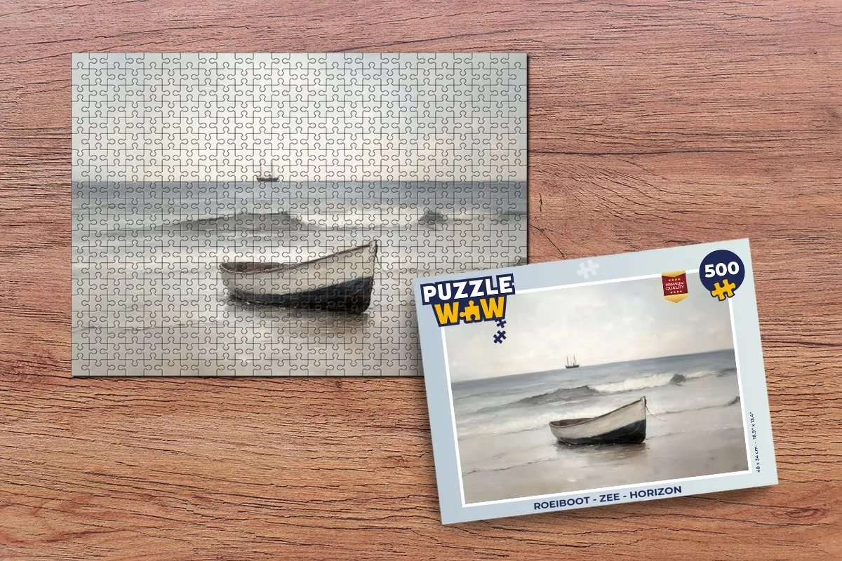 PuzzleWow Roeiboot Horizon Legpuzzel 500 Stuks - Roeiboot - Zee