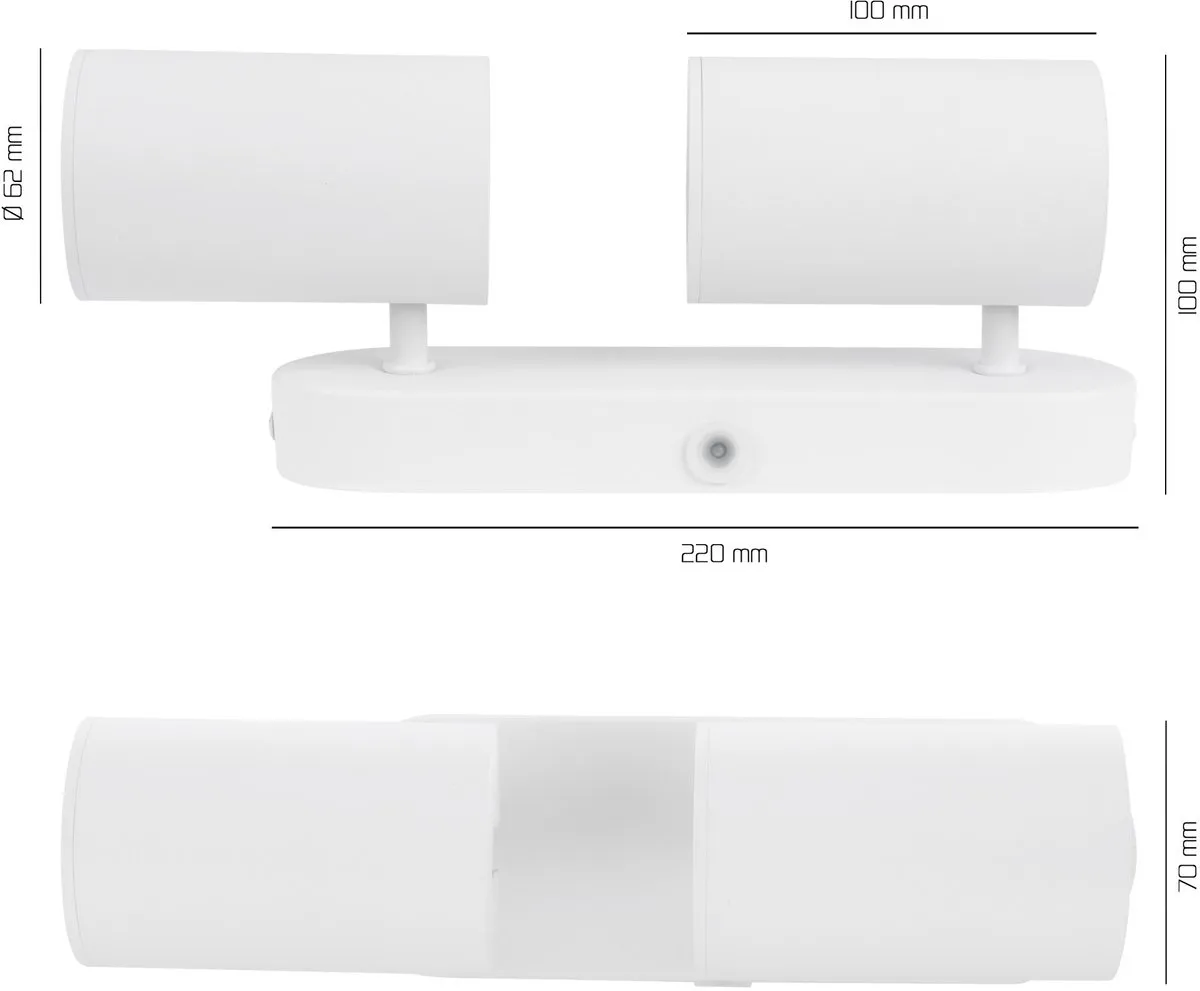 Ledvion LED Plafondspot 2x5W 6500K GU10 - Wit