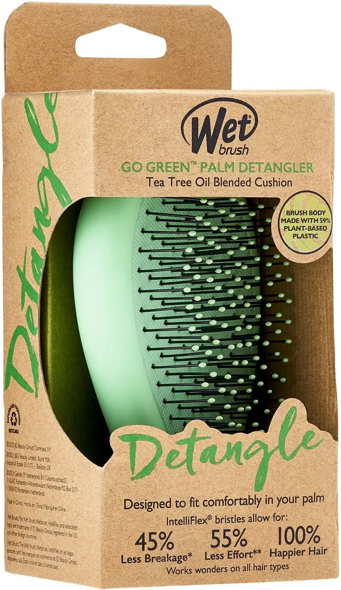 The Wet Brush Go Green Palm Detangler - Tea Tree Oil