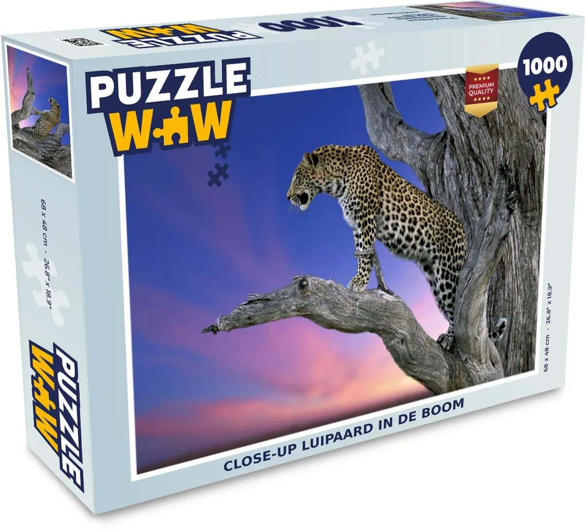 PuzzleWow Luipaard Boom Tak Legpuzzel 1000 Stuks - Multicolor