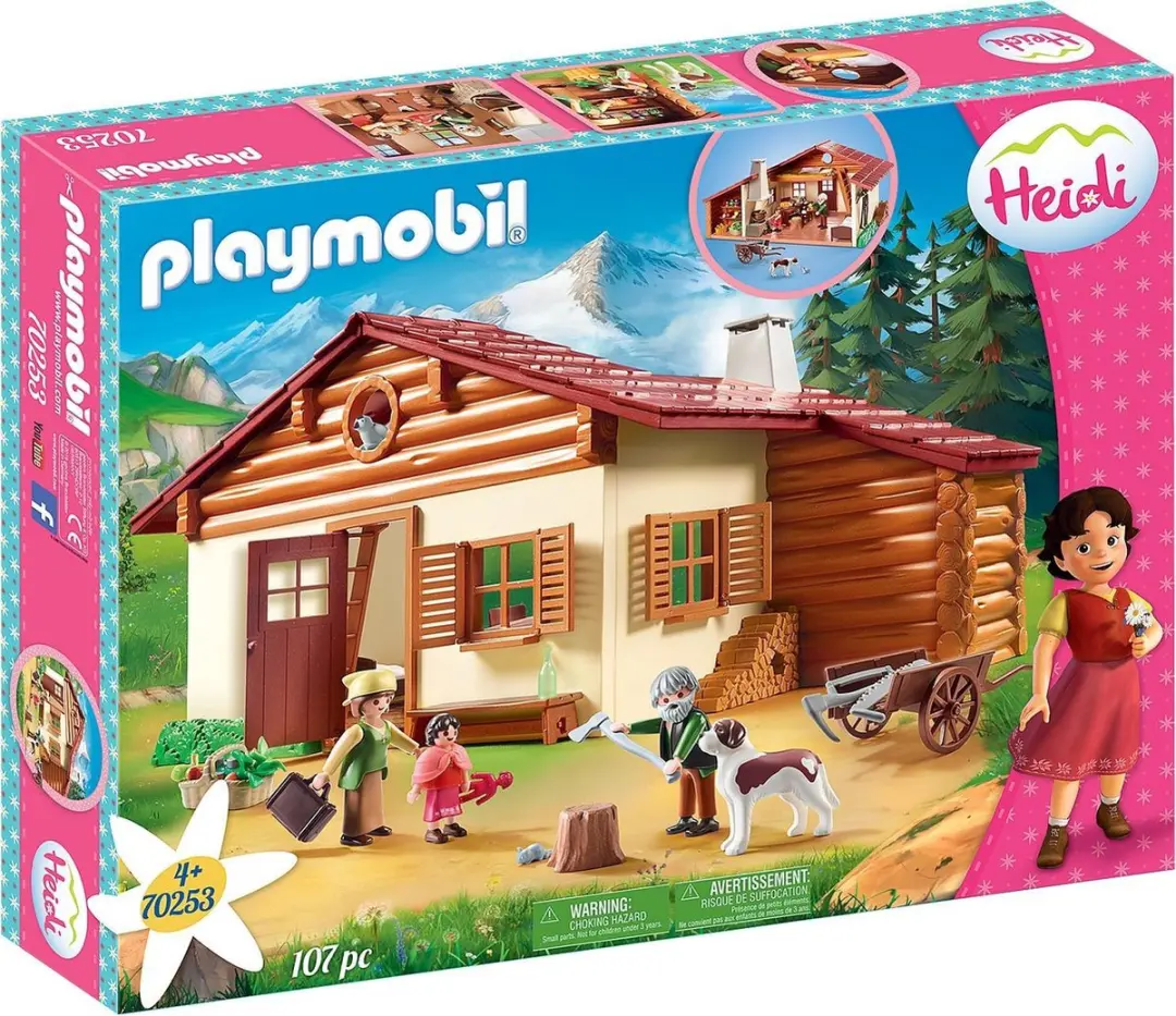 PLAYMOBIL Heidi met grootvader bij de alpenhut