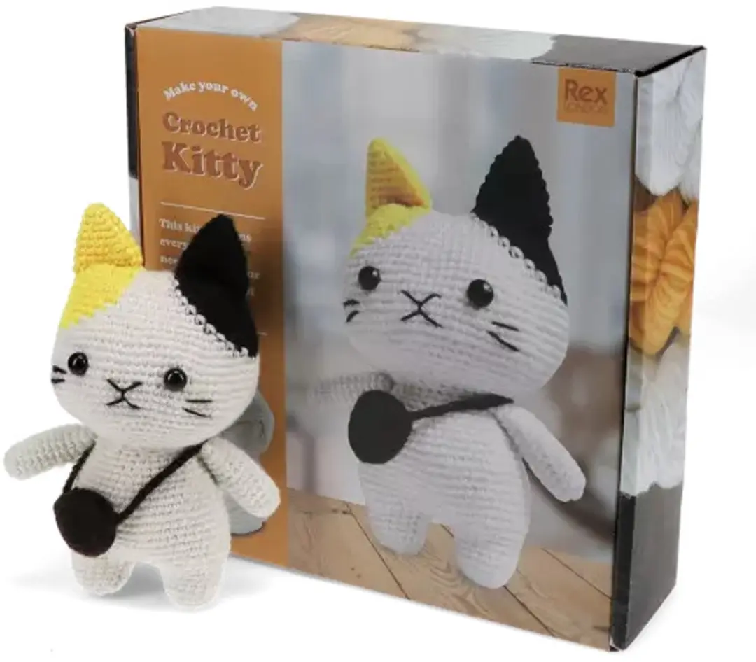 Rex London Dieren Haakset Cat - Wit