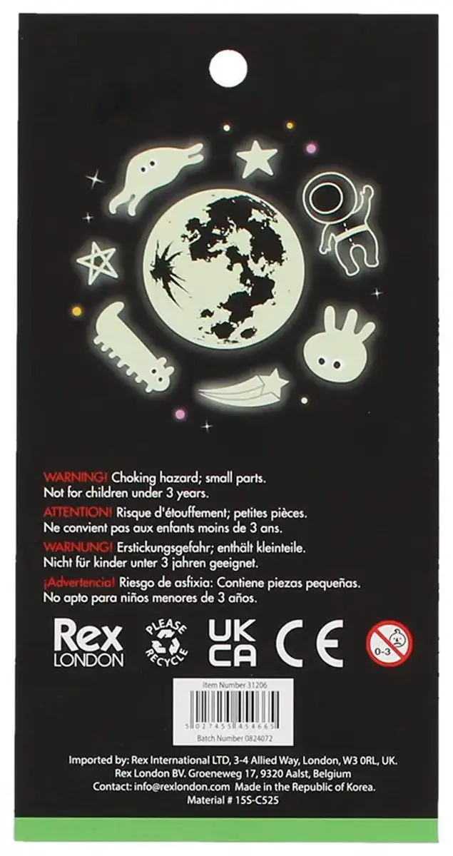 Rex London 3D-stickers Space - Veelkleurig