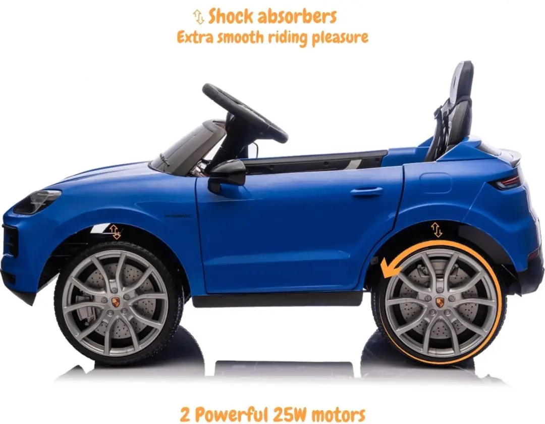 Vrooomy Porsche Cayenne 12V Kinderauto Blauw - 5100626 - afbeelding 5 van 6