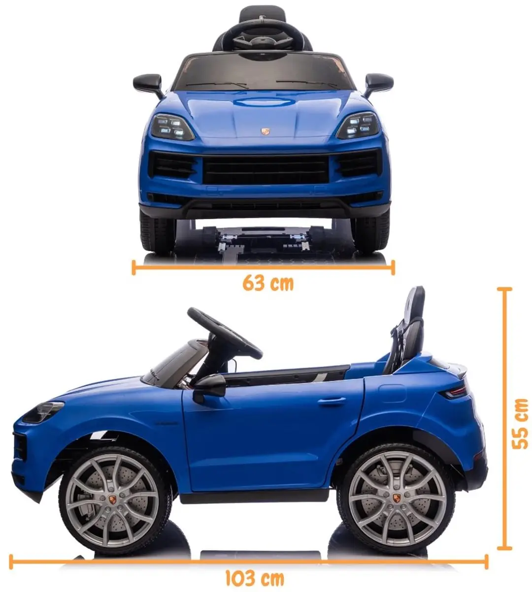 Vrooomy Porsche Cayenne 12V Kinderauto Blauw - 5100626 - afbeelding 3 van 6
