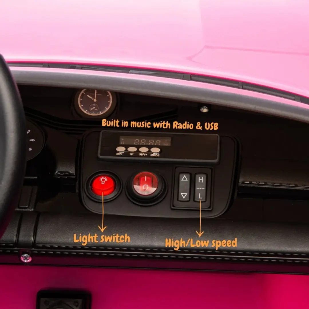 Vrooomy Porsche Taycan Turbo S 24V Kinderauto Roze - afbeelding 2 van 6