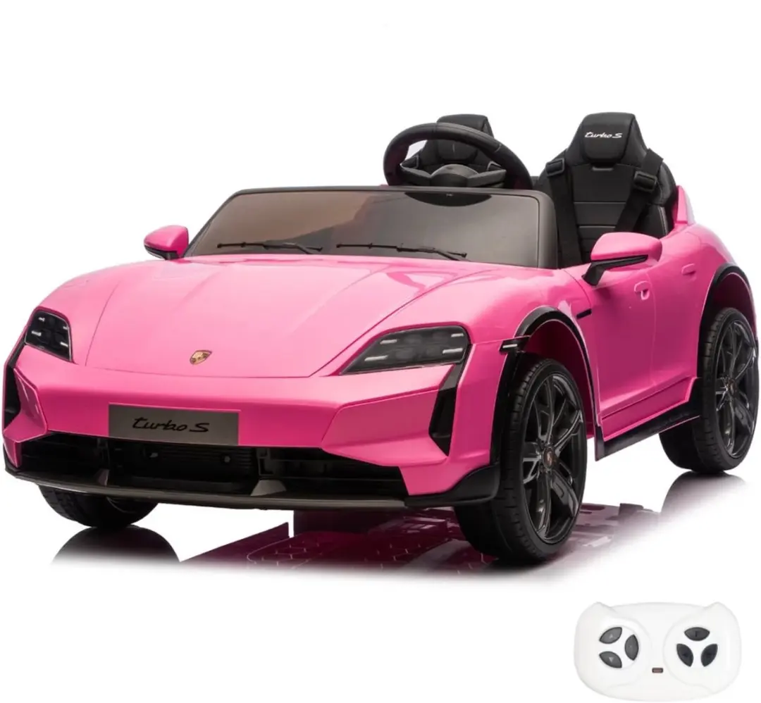 Vrooomy Porsche Taycan Turbo S 24V Kinderauto Roze