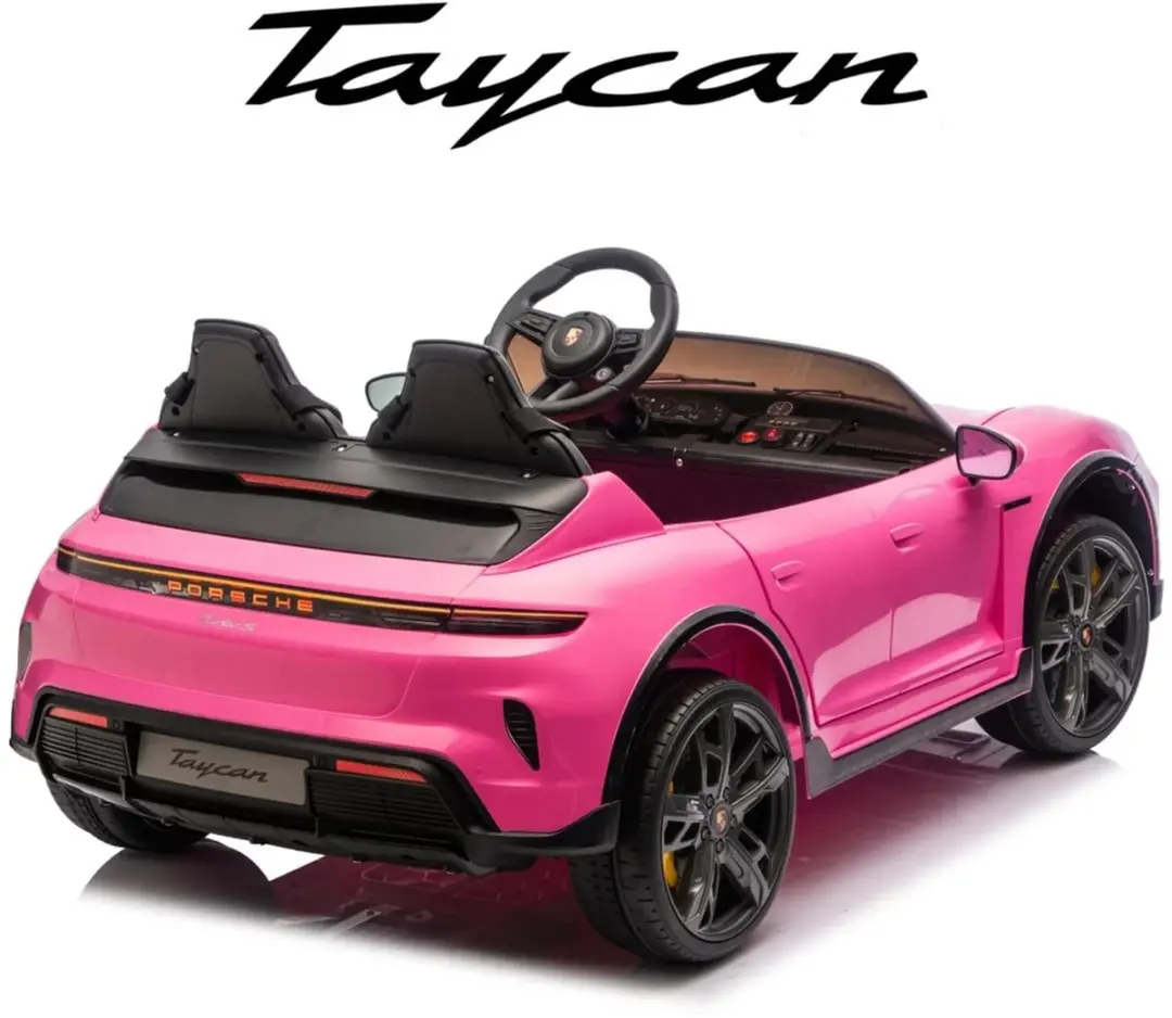 Vrooomy Porsche Taycan Turbo S 24V Kinderauto Roze - afbeelding 3 van 6