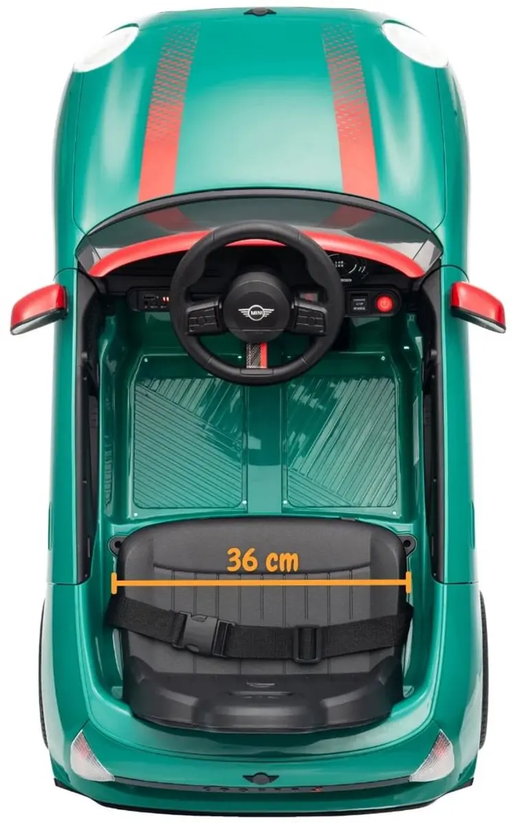 Vrooomy MINI Cooper JCW 12V Kinderauto Groen - 5100635 - afbeelding 2 van 6