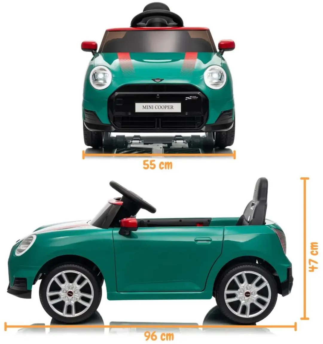 Vrooomy MINI Cooper JCW 12V Kinderauto Groen - 5100635 - afbeelding 3 van 6