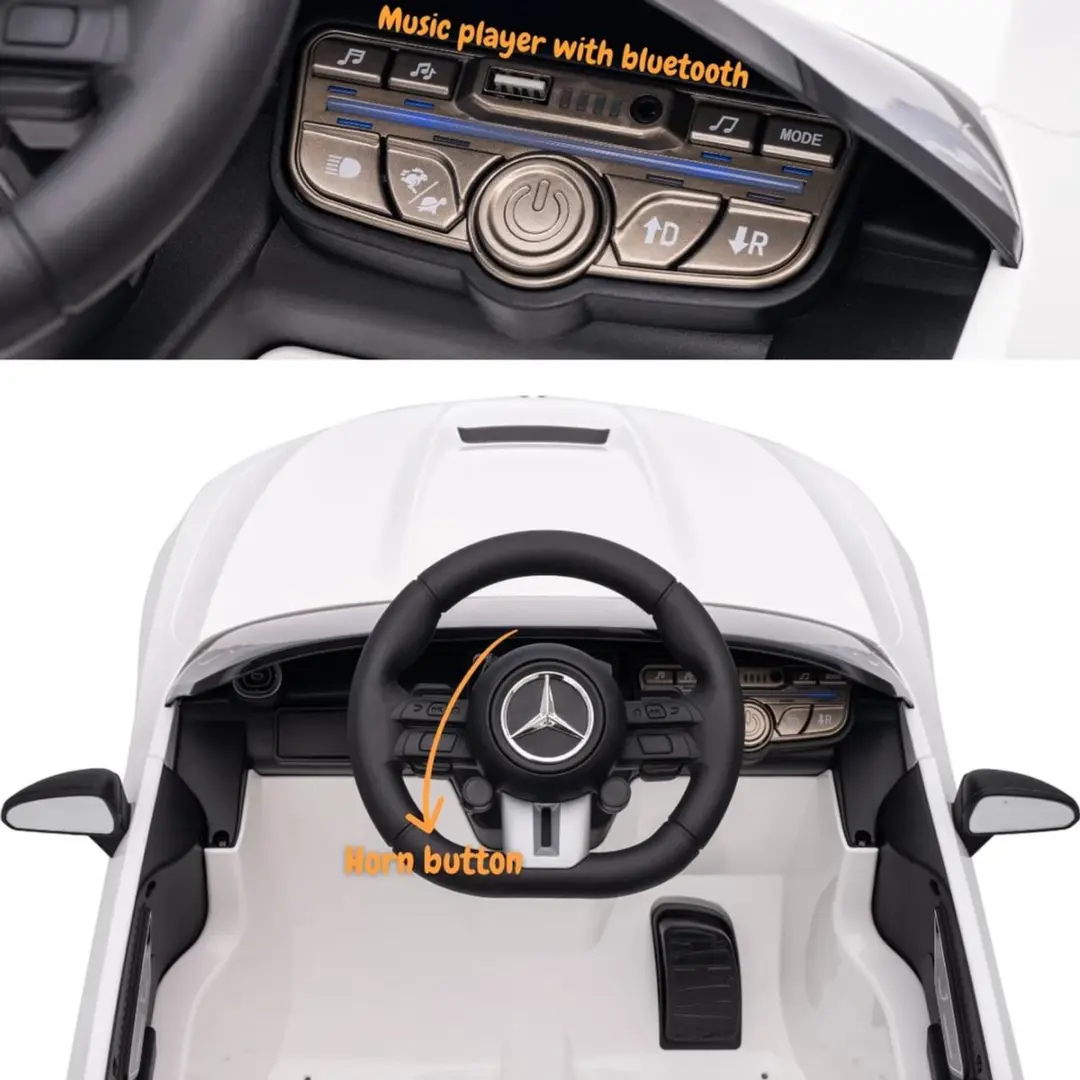 Vrooomy Mercedes-AMG CLE53 Coupé Elektrische Kinderauto 12V - Wit - afbeelding 6 van 6