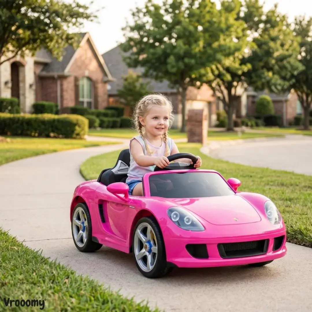 Vrooomy Porsche Carrera GT 12V Kinderauto Roze - afbeelding 5 van 6