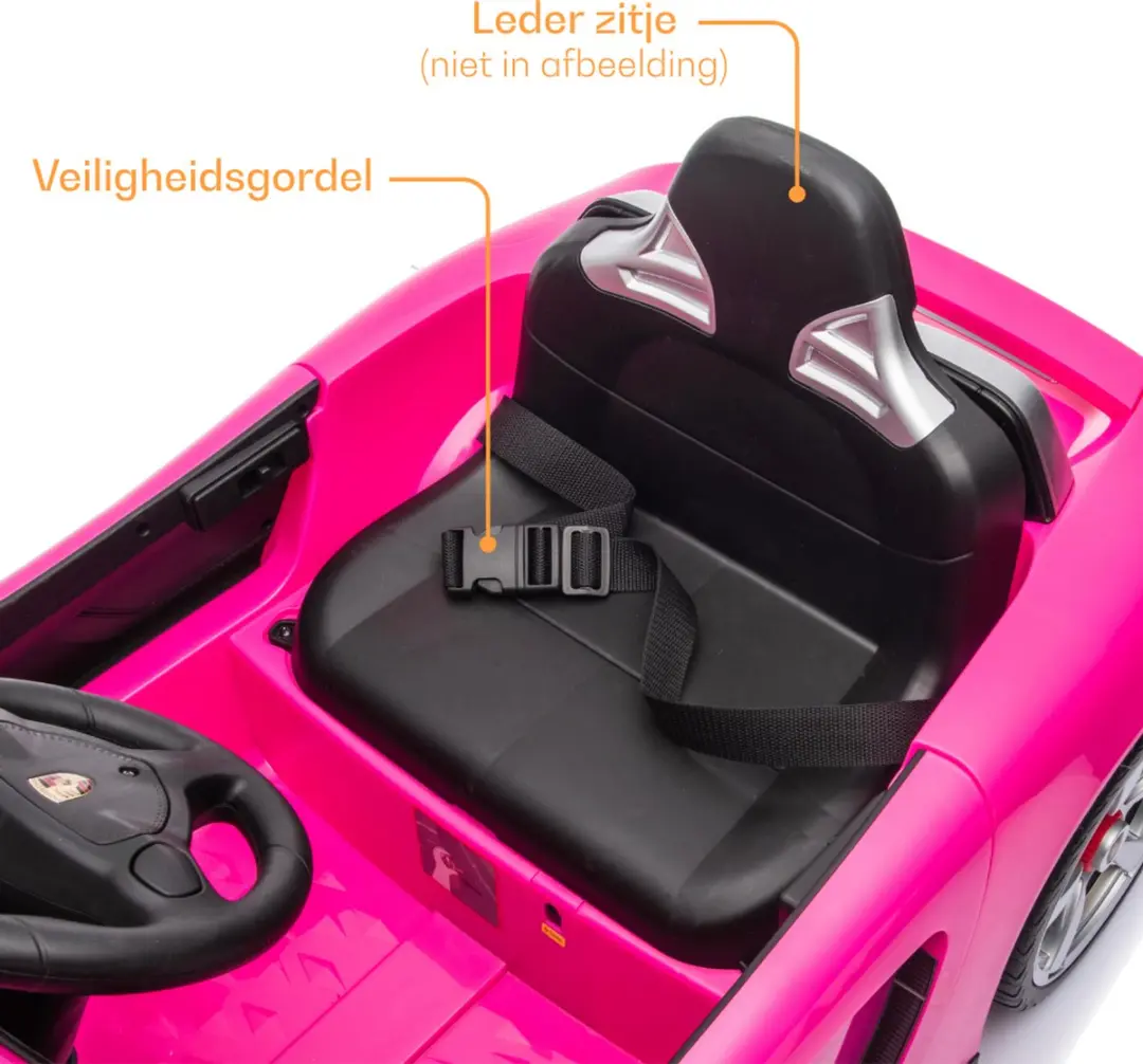 Vrooomy Porsche Carrera GT 12V Kinderauto Roze - afbeelding 4 van 6