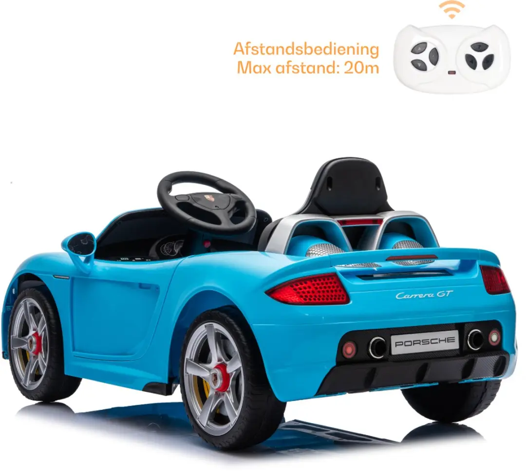 Vrooomy Porsche Carrera GT 12V Kinderauto - Blauw - afbeelding 2 van 6