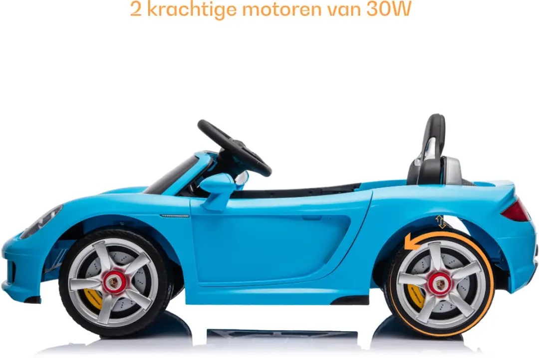 Vrooomy Porsche Carrera GT 12V Kinderauto - Blauw - afbeelding 4 van 6