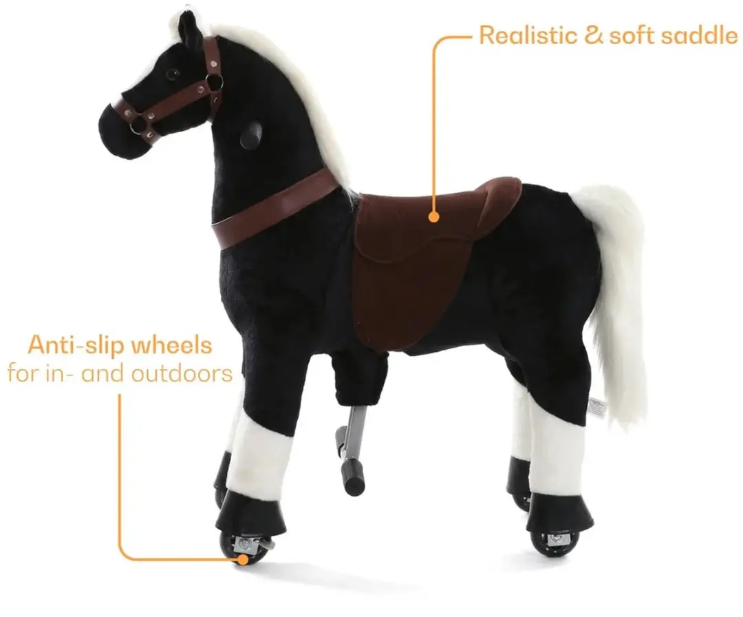 Vrooomy Mechanisch Speelgoed Paard XS - Zwart - afbeelding 5 van 6