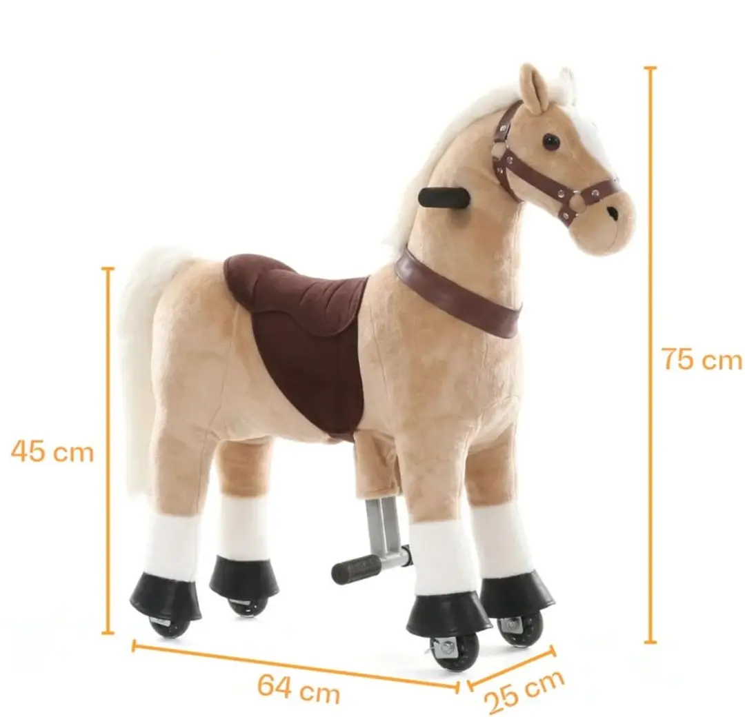 Vrooomy Mechanisch Speelgoed Paard XS Beige - afbeelding 6 van 6