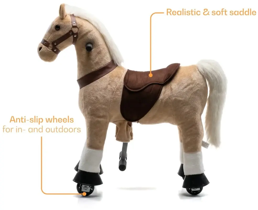 Vrooomy Mechanisch Speelgoed Paard XS Beige - afbeelding 2 van 6