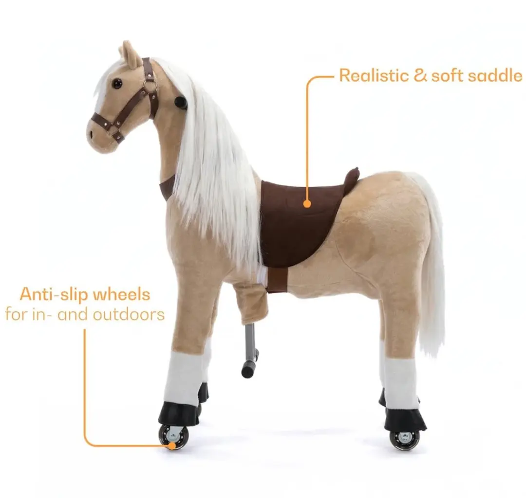 Vrooomy Mechanisch Speelgoed Paard XS Beige - afbeelding 5 van 6